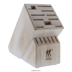 Zwilling bois d'hévéa de stockage, bois d'hévéa, bloc de couteaux blanc rustique double vide HV28V332 coutellerie