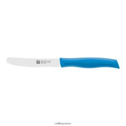 Zwilling Couteau utilitaire à double poignée de 4,5 pouces, bleu, bord dentelé HV28V183 coutellerie