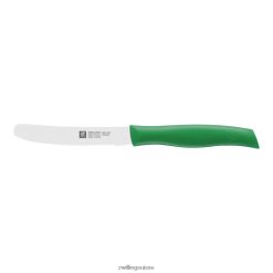 Zwilling Couteau utilitaire à double poignée de 4,5 pouces vert, bord dentelé HV28V184 coutellerie