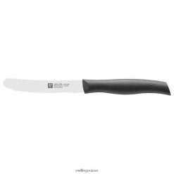 Zwilling Couteau utilitaire double poignée de 4,5 pouces noir, bord dentelé HV28V182 coutellerie