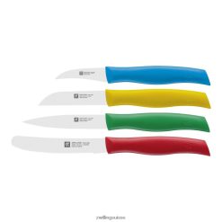 Zwilling Ensemble de 4 couteaux d'office multicolores à double poignée HV28V176 coutellerie