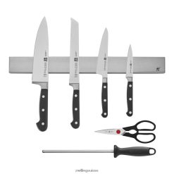 Zwilling ensemble professionnel de 7 pièces avec barre à couteaux magnétique en acier inoxydable de 17,5" HV28V275 coutellerie