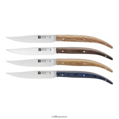 Zwilling Ensembles à steak 4 pièces, ensemble de couteaux à steak Toro dans une boîte de présentation en bois de hêtre HV28V178 coutellerie