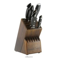 Zwilling Kramer - collection euroline inox damas 7 pièces, ensemble de blocs à couteaux, marron HV28V200 coutellerie