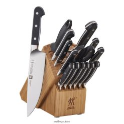 Zwilling pro 16 pièces, jeu de blocs à couteaux, bambou HV28V30 coutellerie