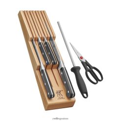 Zwilling pro 7 pièces, ensemble de blocs avec plateau à couteaux en bois de hêtre, naturel HV28V36 coutellerie