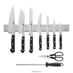 Zwilling professionnel s 10 pièces, ensemble avec barre de couteaux magnétique en acier inoxydable HV28V273 coutellerie