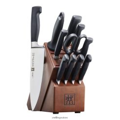 Zwilling quatre étoiles 12 pièces, ensemble de blocs de couteaux, noyer HV28V369 coutellerie