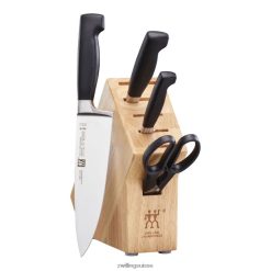 Zwilling quatre étoiles 6 pièces, ensemble de blocs de studio, naturel HV28V399 coutellerie