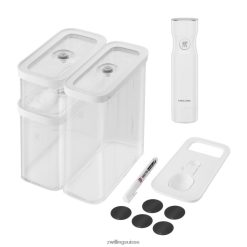 Zwilling set de récipients cubes Fresh & Save avec pompe à vide, moyen, 6 pièces, blanc transparent HV28V478 cuisine
