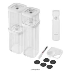 Zwilling set de récipients cubes Fresh & Save avec pompe à vide, petit, 7 pièces, blanc transparent HV28V525 cuisine